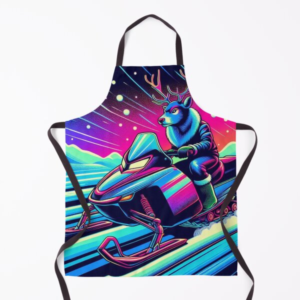 Item preview, "Neon Reindeer Snowmobile Ride – Futuristic Winter Adventure" designed and sold by Dogandesighn.