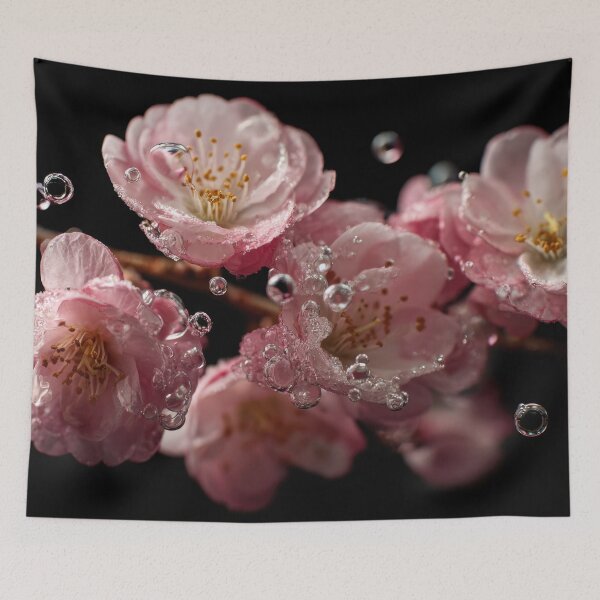 Item preview, Beautiful pink flowers with bubbles designed and sold by anytka.