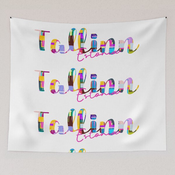 Item preview, Tallinn, Estonia, Vibrant Abstract City Typography Art designed and sold by Wanderful-roads.