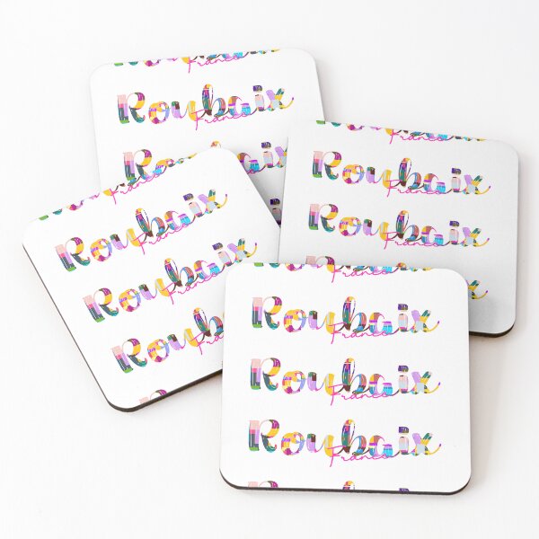 Item preview, Roubaix, France, Vibrant Abstract City Typography Art designed and sold by Wanderful-roads.