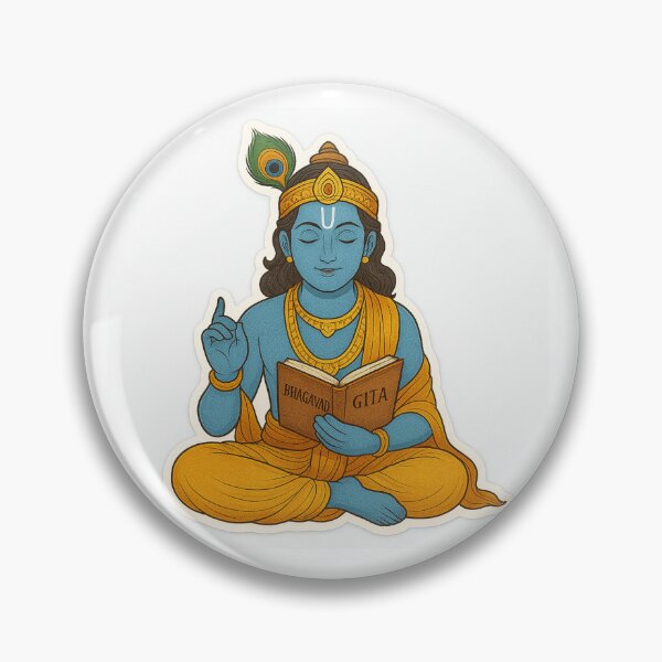 Item preview, Shree Krishna Reading Bhagavad Gita – Divine Wisdom Sticker designed and sold by InnerDivineSoul.