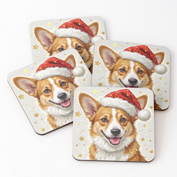 Item preview, Santa Paws: Welsh Corgi with a Christmas Hat designed and sold by Petalandfur.