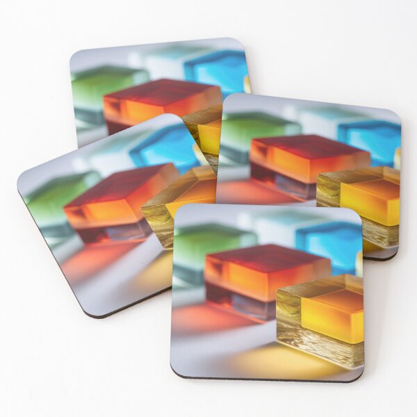 Item preview, Colorful resin blocks on table designed and sold by anytka.