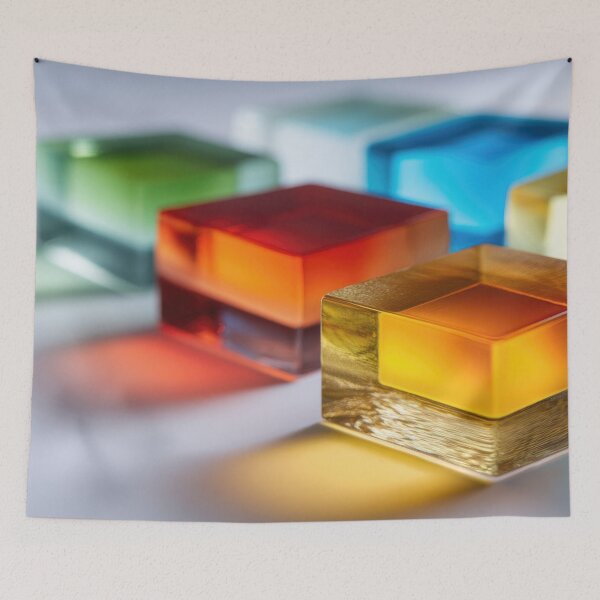 Item preview, Colorful resin blocks on table designed and sold by anytka.
