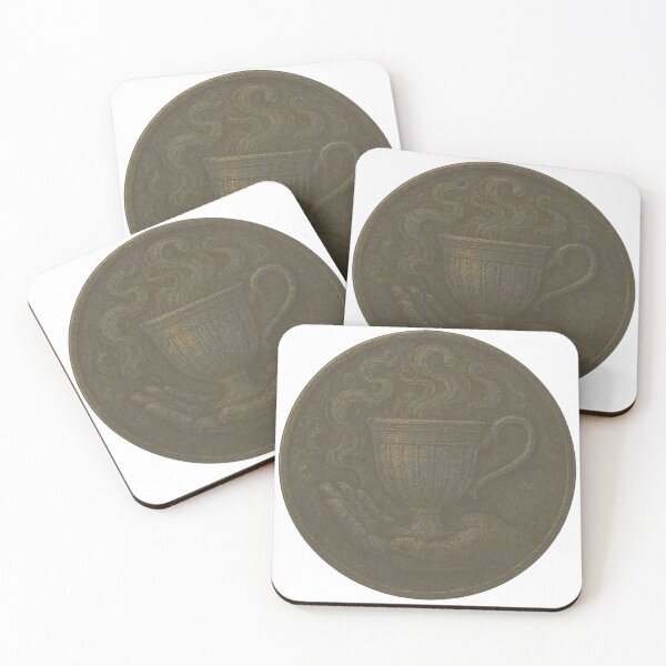 Item preview, Bronze coin with steaming cup relief and open hand motif centered designed and sold by Creative88Art.