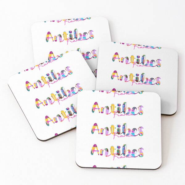 Item preview, Antibes, France, Vibrant Abstract City Typography Art designed and sold by Wanderful-roads.