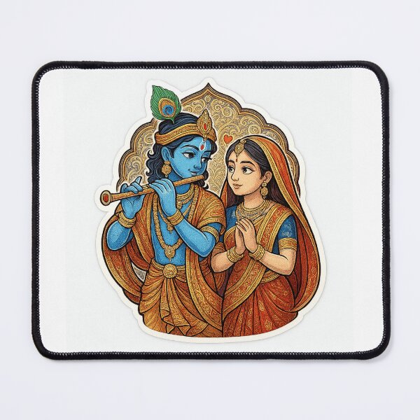 Item preview, Shree Krishna And Radha Rani Love Sticker – Divine Couple Art designed and sold by InnerDivineSoul.