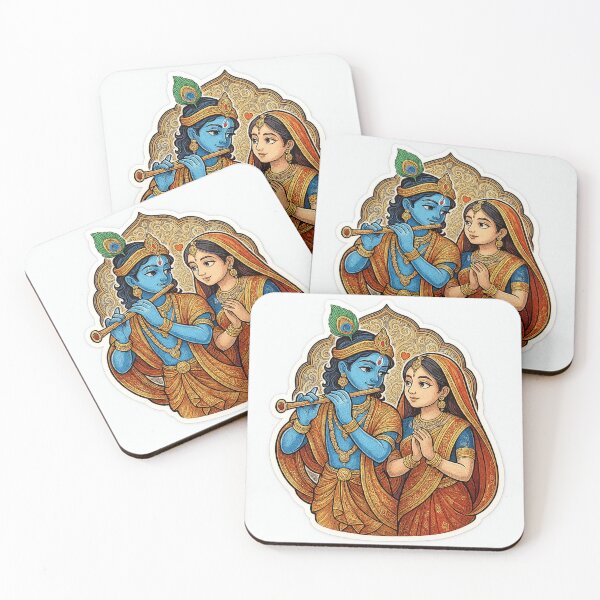 Item preview, Shree Krishna And Radha Rani Love Sticker – Divine Couple Art designed and sold by InnerDivineSoul.