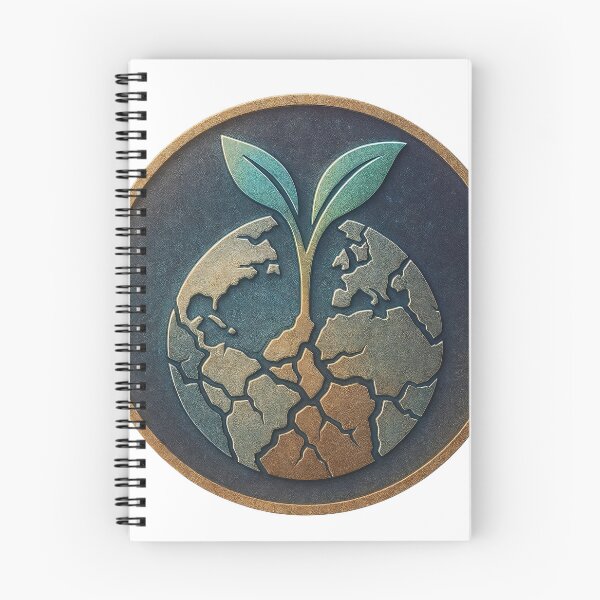 Item preview, Coin style emblem with cracked Earth and sprout on dark matte field designed and sold by Creative88Art.