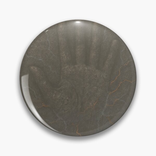 Item preview, Weathered coin with raised hand imprint on black, top down view designed and sold by Creative88Art.
