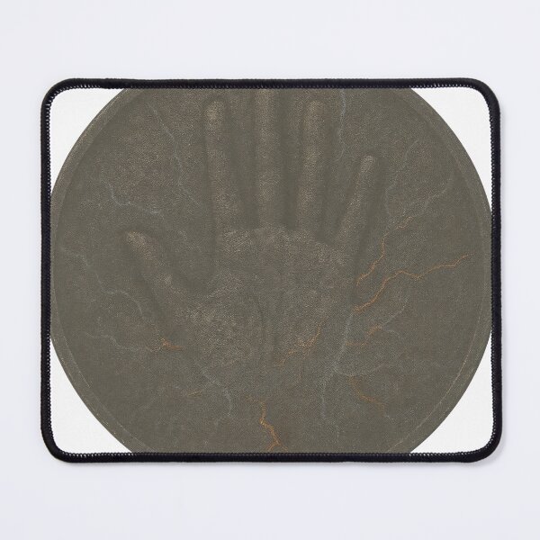 Item preview, Weathered coin with raised hand imprint on black, top down view designed and sold by Creative88Art.