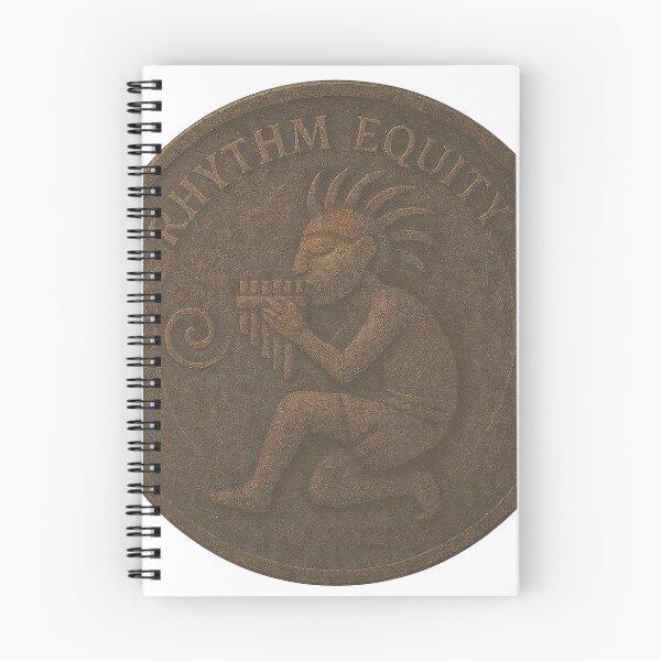 Item preview, Bronze coin with Rhythm Equity text and pan flute figure on black designed and sold by Creative88Art.