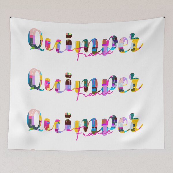 Item preview, Quimper, France, Vibrant Abstract City Typography Art designed and sold by Wanderful-roads.