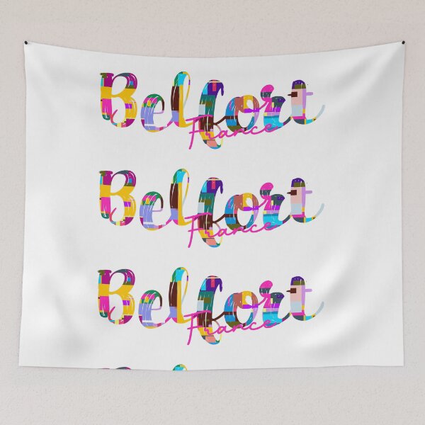 Item preview, Belfort, France, Vibrant Abstract City Typography Art designed and sold by Wanderful-roads.