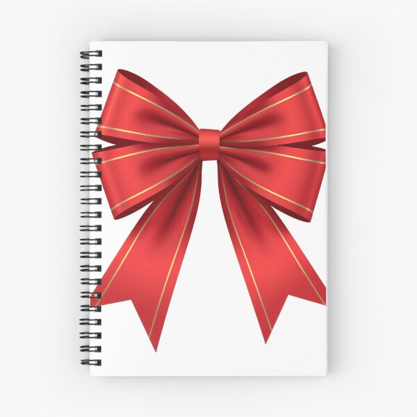 Item preview, Red ribbon bow with gold pinstripes on solid black background designed and sold by Creative88Art.