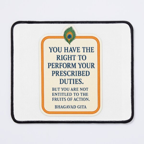 Item preview, Bhagavad Gita Karma Yoga Quote – Krishna Wisdom Sticker designed and sold by InnerDivineSoul.