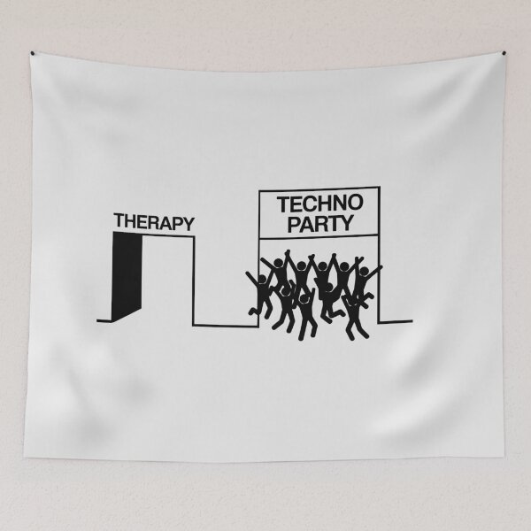 Item preview, Funny Techno Party – Skip Therapy, Go Raving! Perfect for DJs and Techno Fans designed and sold by paulo silveira.