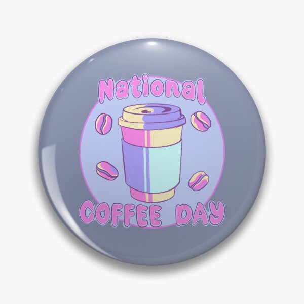 Item preview, National coffee day celebration | latte cup with coffee beans in cute pastel pink and purple designed and sold by kawaicherrypi.