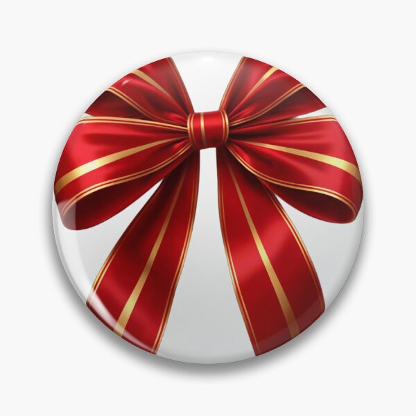 Item preview, Glossy red ribbon bow with gold stripes on a black background designed and sold by Creative88Art.
