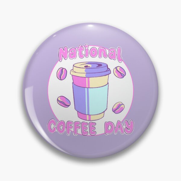 Item preview, National coffee day celebration | latte cup with coffee beans in cute pastel pink white backgroung designed and sold by kawaicherrypi.