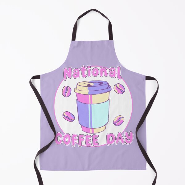 Item preview, National coffee day celebration | latte cup with coffee beans in cute pastel pink white backgroung designed and sold by kawaicherrypi.
