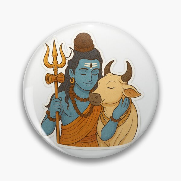 Item preview, Lord Mahadev with Nandi – Divine Shiva Art Sticker designed and sold by InnerDivineSoul.