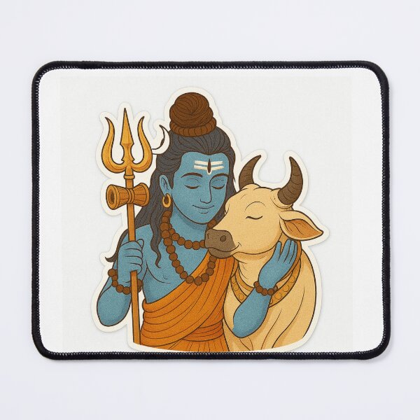 Item preview, Lord Mahadev with Nandi – Divine Shiva Art Sticker designed and sold by InnerDivineSoul.
