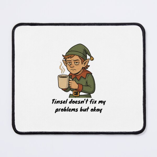 Item preview, Tired Elf With Coffee Funny Christmas Exhausted Holiday Shirt designed and sold by Golden D Designs.
