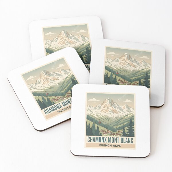 Item preview, Retro Chamonix Mont Blanc Ski Poster | Vintage French Alps Travel Sticker | Aiguille du Midi Snowboard Gift designed and sold by lamiarte.