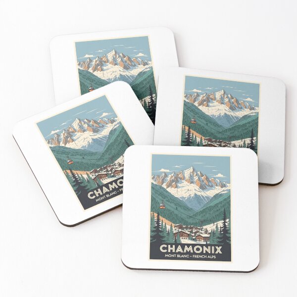 Item preview, Retro Chamonix Mont Blanc Ski Poster | Vintage French Alps Travel Sticker | Aiguille du Midi Snowboard Gift designed and sold by lamiarte.