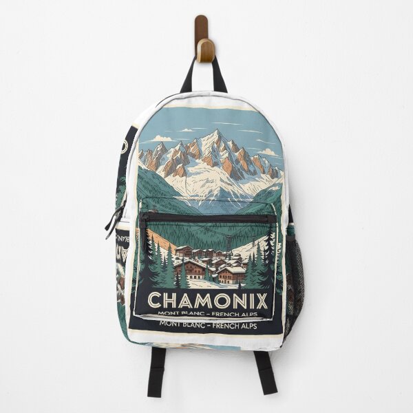 Item preview, Retro Chamonix Mont Blanc Ski Poster | Vintage French Alps Travel Sticker | Aiguille du Midi Snowboard Gift designed and sold by lamiarte.