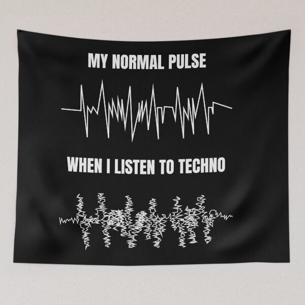 Item preview, Funny Techno Pulse – “My Normal Pulse / When I Listen to Techno” – Perfect Gift for DJs and Ravers designed and sold by paulo silveira.