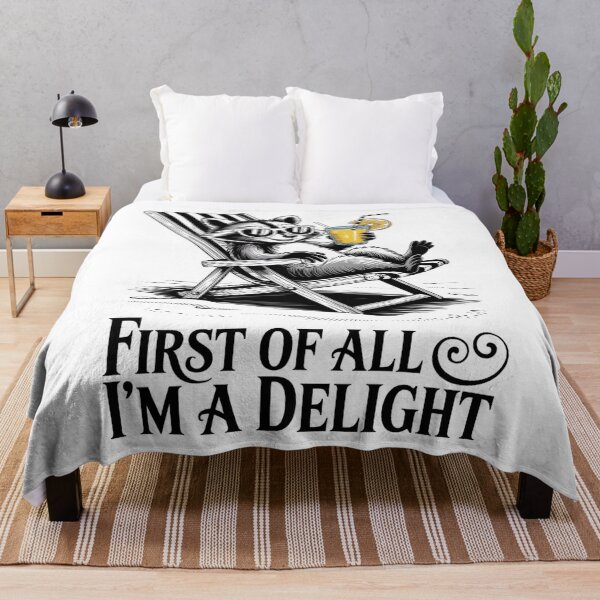 Item preview, First Of All I'M A Delight Sarcastic Raccoon designed and sold by TorjeARTStore.