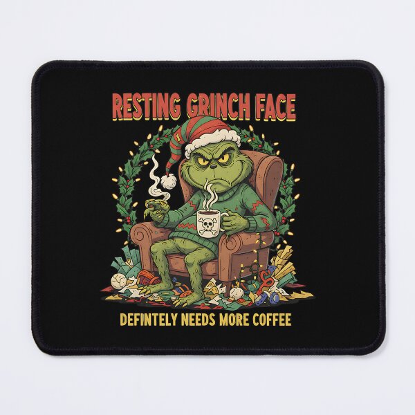 Item preview, Resting Grinch Face Needs More Coffee designed and sold by Silent Watch Threads..