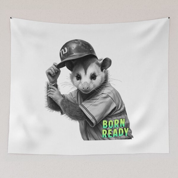 Item preview, Born Ready Baseball Opossum meme designed and sold by Grace-Cop.