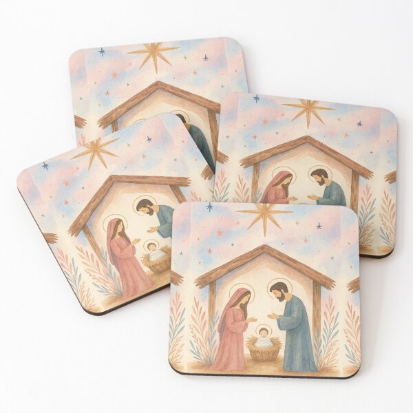 Item preview, Boho Christmas Nativity – Watercolor Holy Family Scene designed and sold by Ewa Miller.