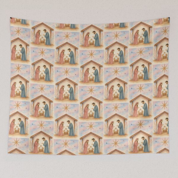 Item preview, Boho Christmas Nativity – Watercolor Holy Family Scene designed and sold by Ewa Miller.