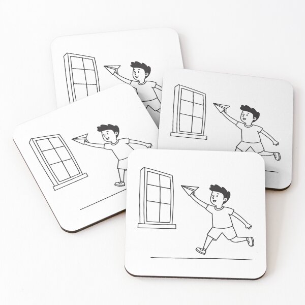 Item preview, A boy throwing a paper plane beside a window designed and sold by rasagamastore.