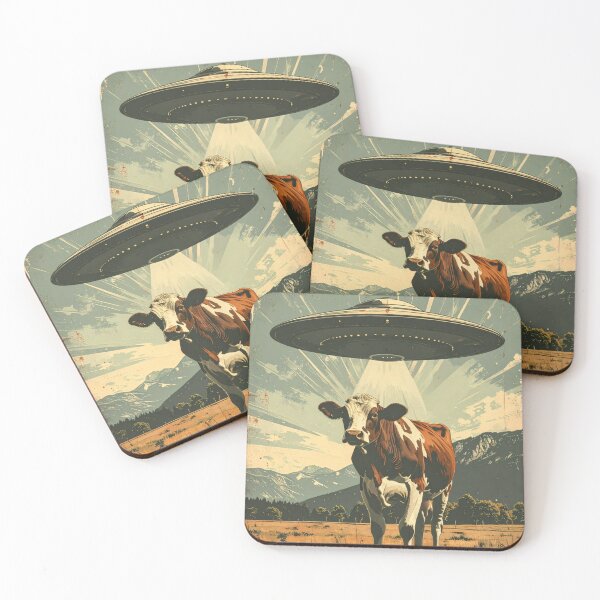 Item preview, Vintage UFO Cow Abduction  designed and sold by Patcha..