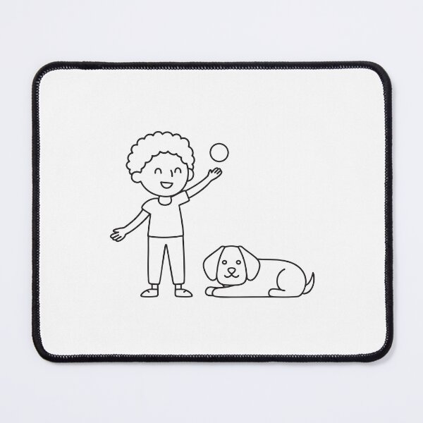 Item preview, A sleeping dog beside a child tossing a ball designed and sold by rasagamastore.