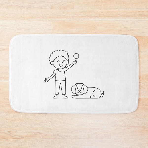Item preview, A sleeping dog beside a child tossing a ball designed and sold by rasagamastore.