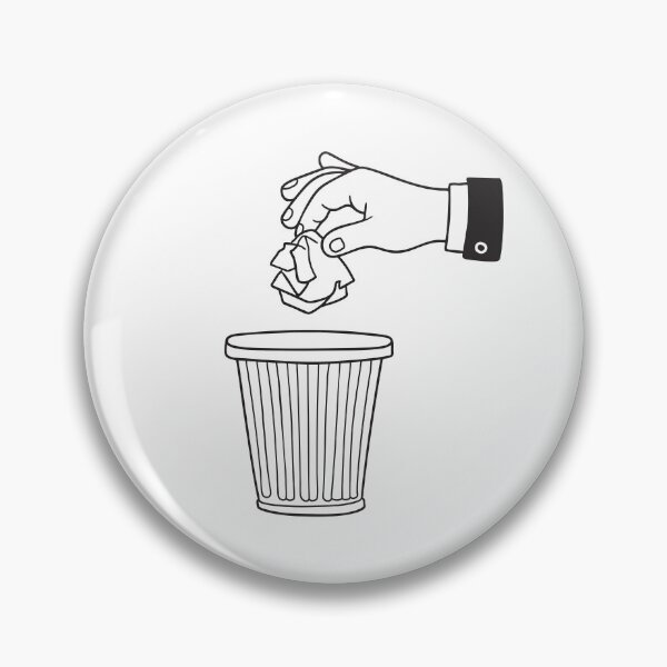 Item preview, A hand throwing a crumpled paper to a bin designed and sold by rasagamastore.