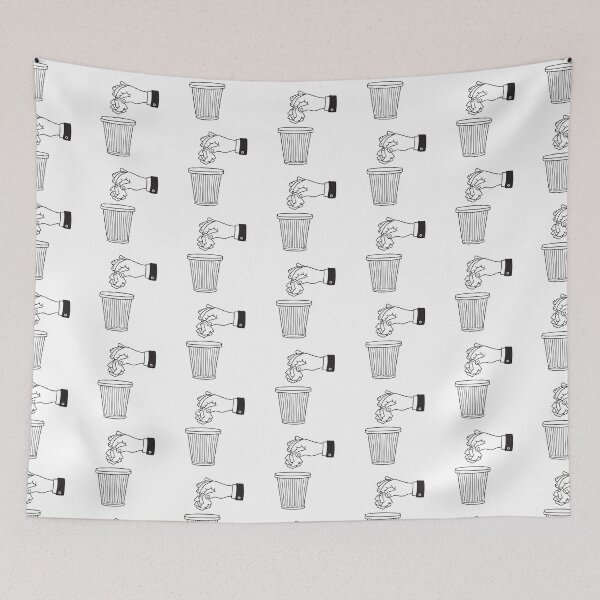Item preview, A hand throwing a crumpled paper to a bin designed and sold by rasagamastore.