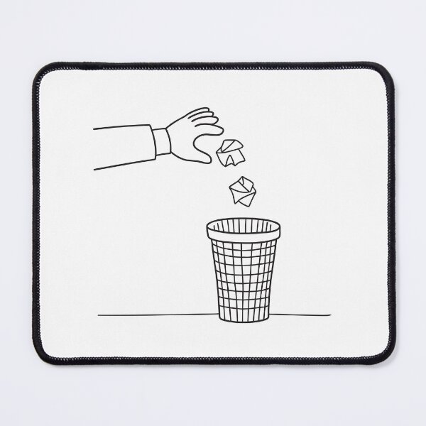 Item preview, From a distance, a hand throws crumpled papers into a bin designed and sold by rasagamastore.