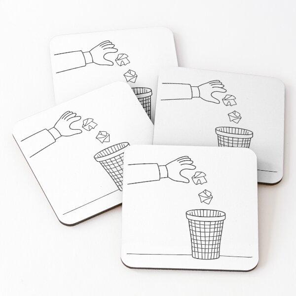 Item preview, From a distance, a hand throws crumpled papers into a bin designed and sold by rasagamastore.