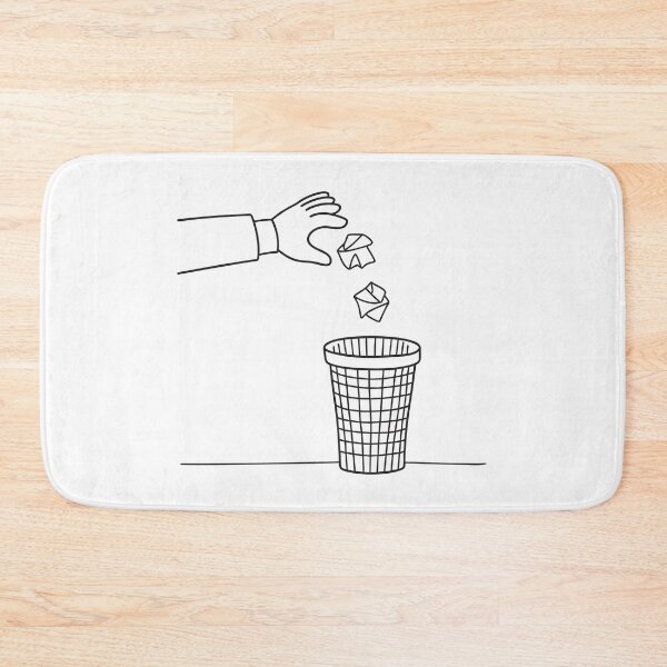 Item preview, From a distance, a hand throws crumpled papers into a bin designed and sold by rasagamastore.