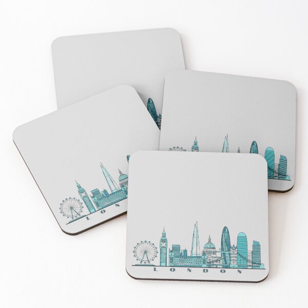 Item preview, London Skyline Minimalist Illustration – Modern Blue Cityscape Art Print designed and sold by SimplyJasper.