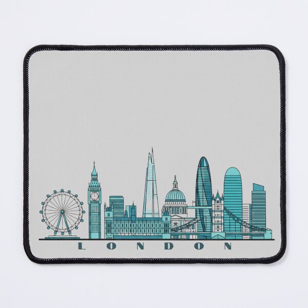 Item preview, London Skyline Minimalist Illustration – Modern Blue Cityscape Art Print designed and sold by SimplyJasper.