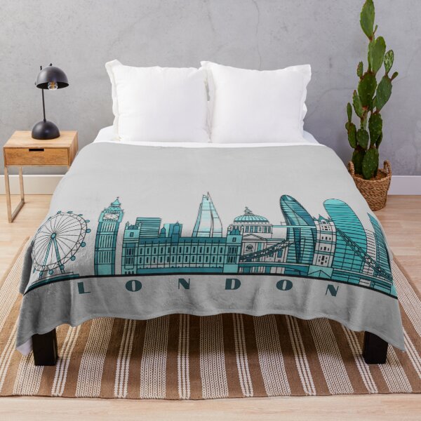 Item preview, London Skyline Minimalist Illustration – Modern Blue Cityscape Art Print designed and sold by SimplyJasper.