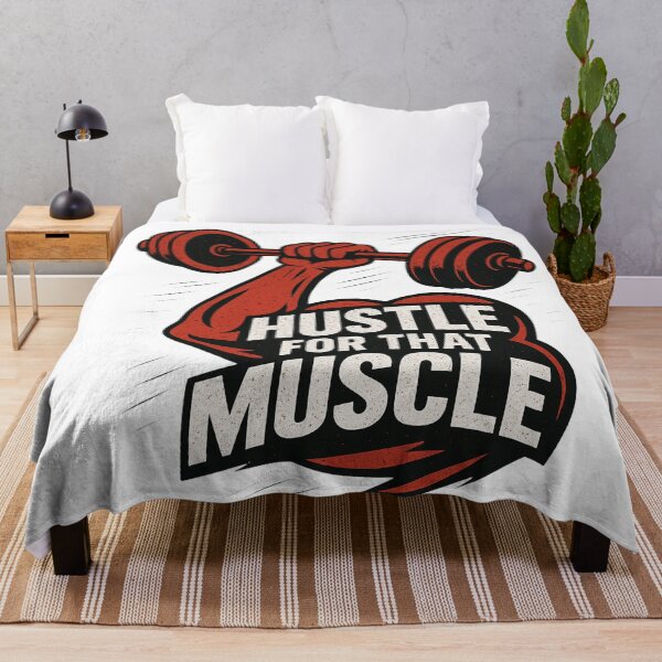 Item preview, Hustle For That Muscle | Motivational Fitness Gym Quote T-Shirt Design designed and sold by Born To Be Fit.